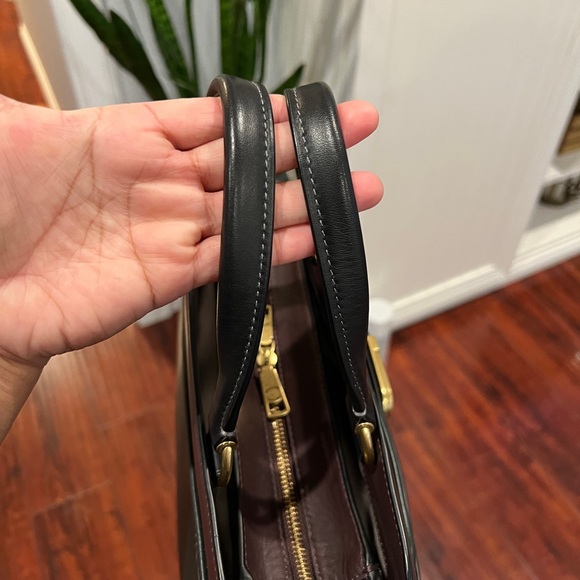 COACH $595 Tate Carryall 29 in Colorblock Amazon Green Leather Satchel Bag - Picture 14 of 17